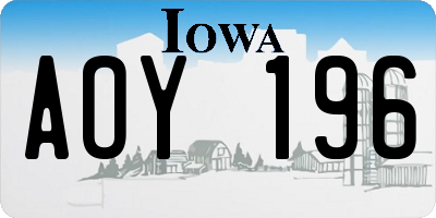 IA license plate AOY196
