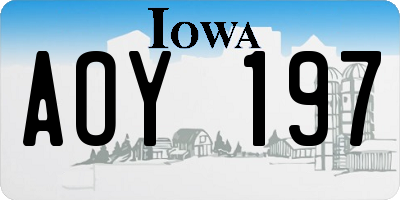 IA license plate AOY197