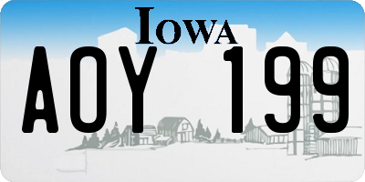 IA license plate AOY199