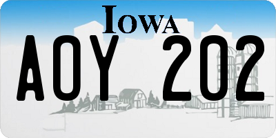 IA license plate AOY202