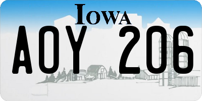 IA license plate AOY206