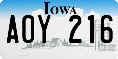 IA license plate AOY216