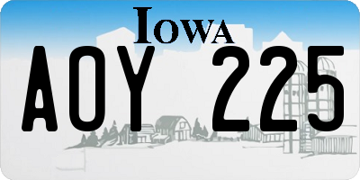 IA license plate AOY225