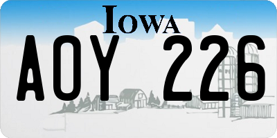 IA license plate AOY226