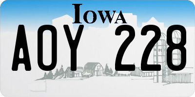 IA license plate AOY228