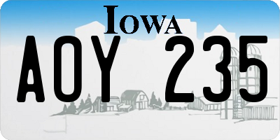 IA license plate AOY235