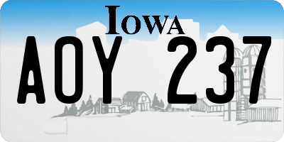 IA license plate AOY237