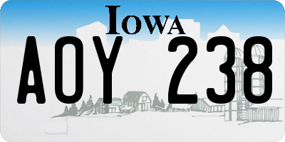 IA license plate AOY238