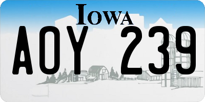 IA license plate AOY239