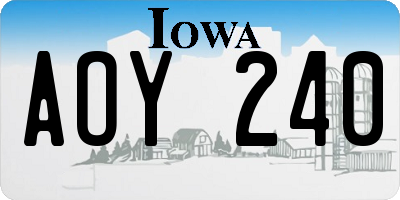 IA license plate AOY240