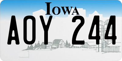 IA license plate AOY244
