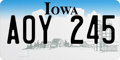 IA license plate AOY245