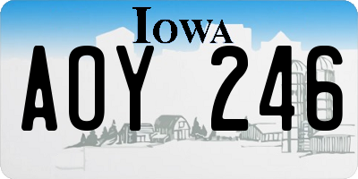 IA license plate AOY246
