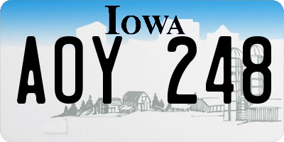 IA license plate AOY248
