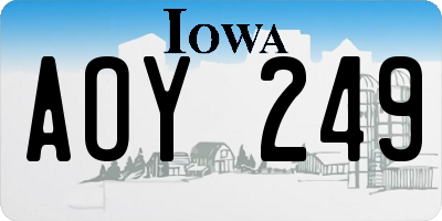 IA license plate AOY249