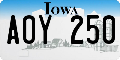 IA license plate AOY250