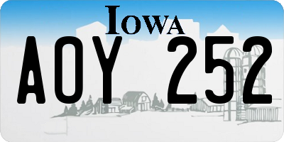IA license plate AOY252
