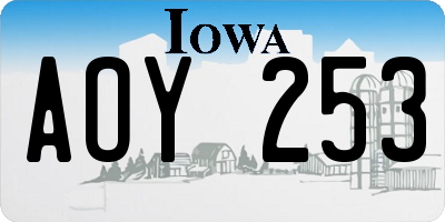 IA license plate AOY253