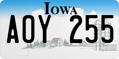IA license plate AOY255