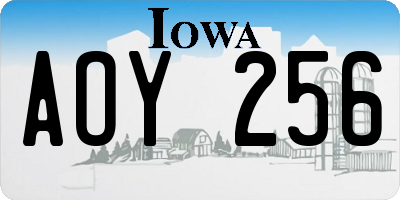 IA license plate AOY256