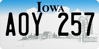 IA license plate AOY257