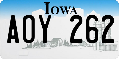 IA license plate AOY262