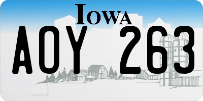 IA license plate AOY263