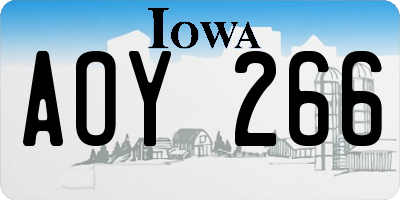 IA license plate AOY266