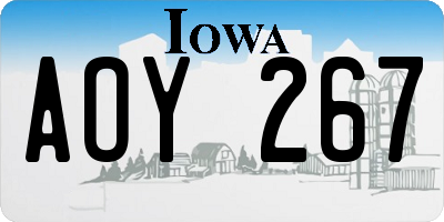 IA license plate AOY267