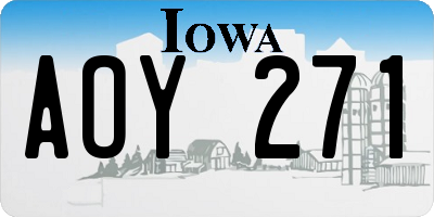 IA license plate AOY271