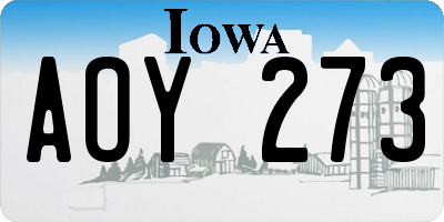 IA license plate AOY273