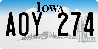 IA license plate AOY274