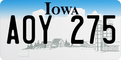 IA license plate AOY275
