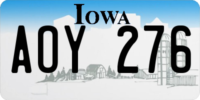 IA license plate AOY276
