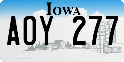 IA license plate AOY277