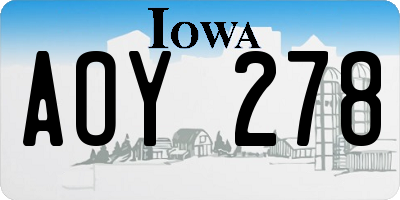 IA license plate AOY278