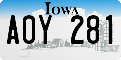 IA license plate AOY281