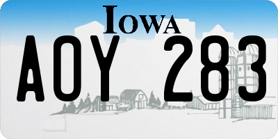 IA license plate AOY283