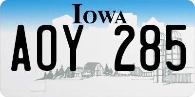 IA license plate AOY285