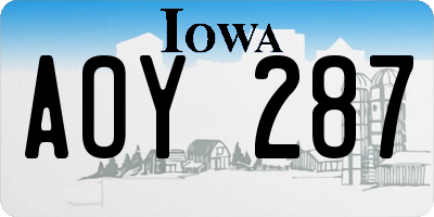 IA license plate AOY287