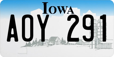 IA license plate AOY291