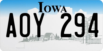 IA license plate AOY294