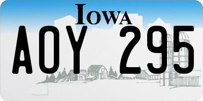 IA license plate AOY295