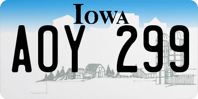 IA license plate AOY299