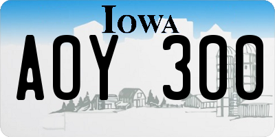 IA license plate AOY300
