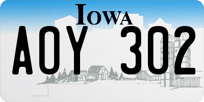 IA license plate AOY302