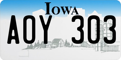 IA license plate AOY303