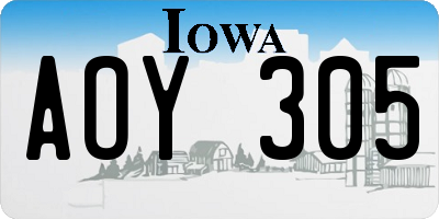 IA license plate AOY305