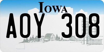IA license plate AOY308