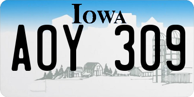 IA license plate AOY309